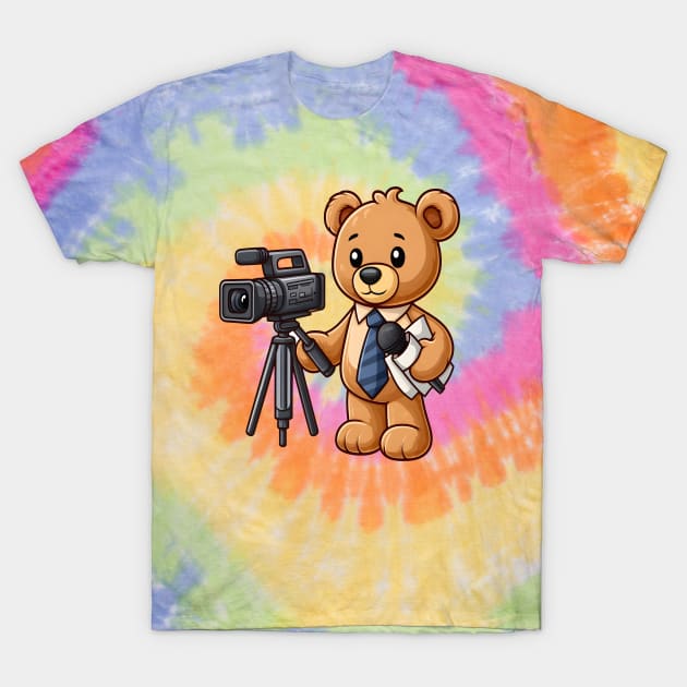 Cute Journalist Bear Kawaii T-Shirt by Teddy Club